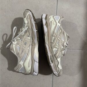 Asics Cream and White Athletic Shoes